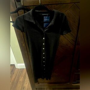 NWT VINTAGE Brandy Melville black ribbed button up dress